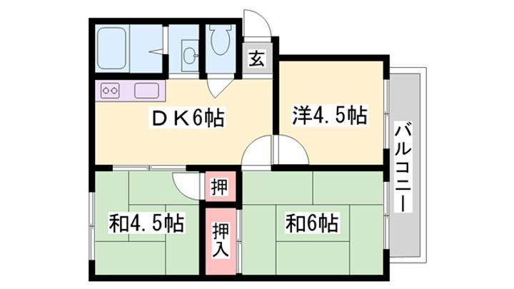 サンシティ中島 2階 3DK 賃貸物件詳細