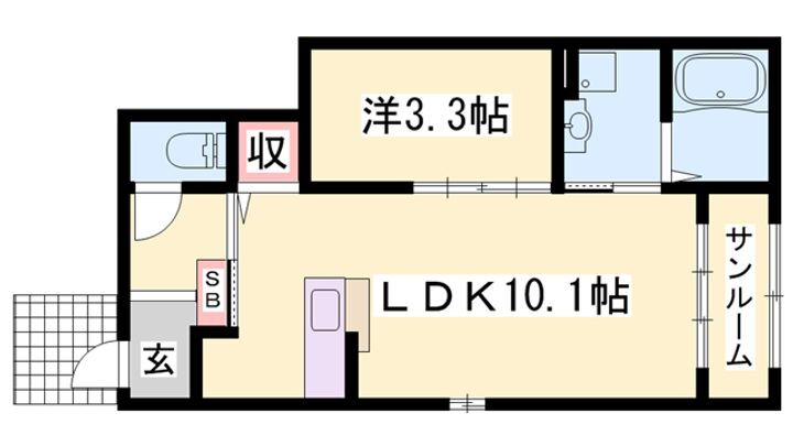 フィオーレ西庄Ｂ 1階 1LDK 賃貸物件詳細