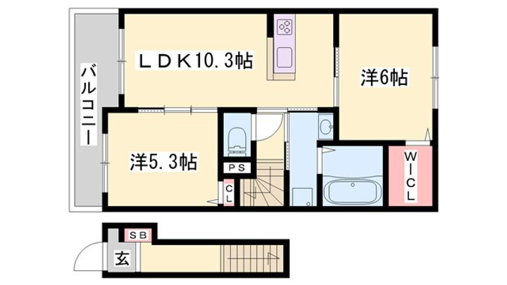 コンフォートカーサⅡ 2階 2LDK 賃貸物件詳細