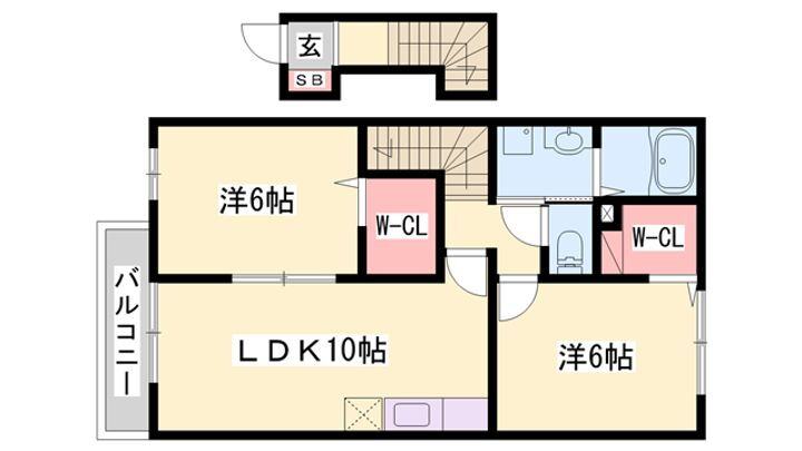 プラム・ジェルメ 2階 2LDK 賃貸物件詳細
