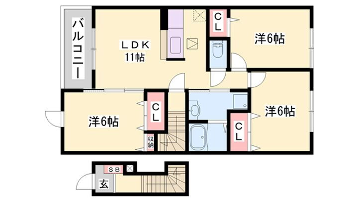 オアシス上ノ茶屋 2階 3LDK 賃貸物件詳細