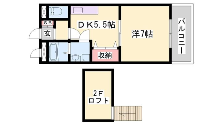シプレーヌ 2階 1DK 賃貸物件詳細