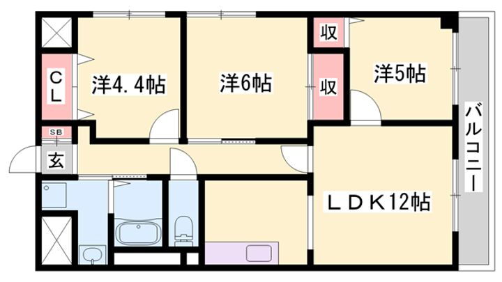 セレニティ飾東 2階 3LDK 賃貸物件詳細