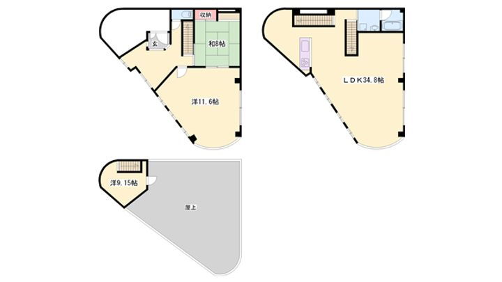 三住ビル 3階 3LDK 賃貸物件詳細