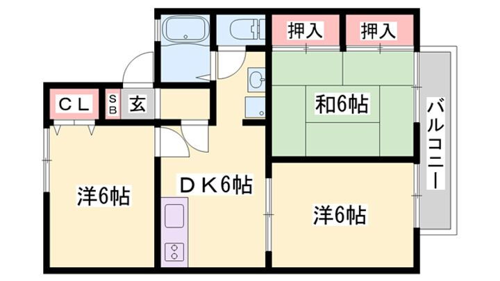 ジュネス９３ 2階 3DK 賃貸物件詳細
