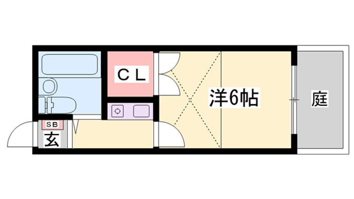 コスモガーデン英賀保 2階 1K 賃貸物件詳細