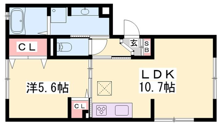 ラフィーネ亀山 2階 1LDK 賃貸物件詳細