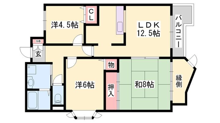 サンワプラザ福崎Ⅲ 3階 3LDK 賃貸物件詳細