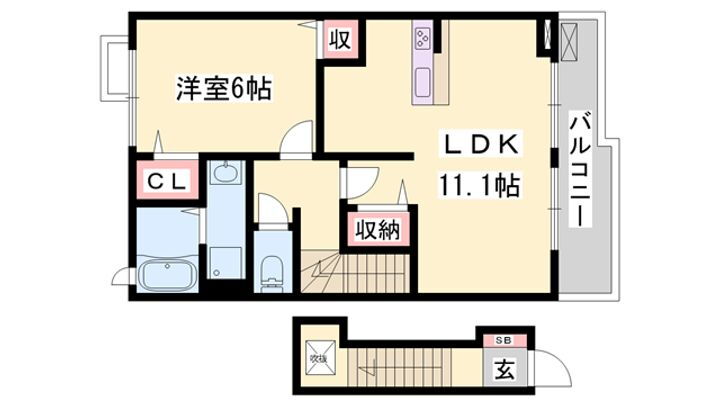 ベルフィオーレ 2階 1LDK 賃貸物件詳細