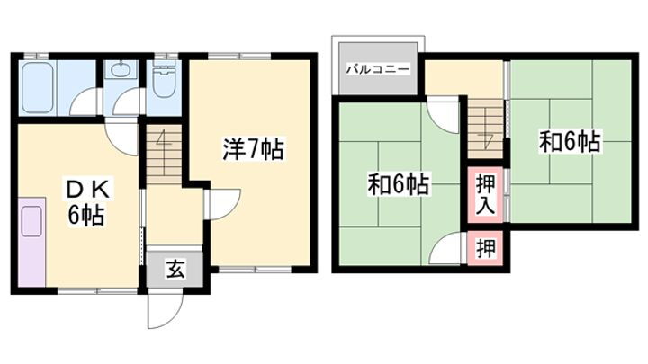 ２加古川ヤングハイツ 1階 3DK 賃貸物件詳細