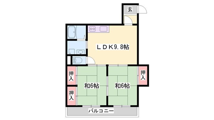 寿ハイツ 2階 2LDK 賃貸物件詳細