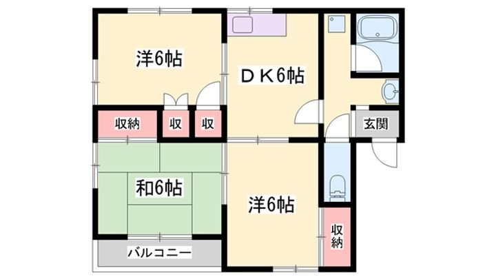 リバティーハウス曽根　Ａ棟 2階 3DK 賃貸物件詳細
