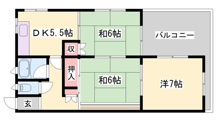 梅岡ハイム 2階 3DK 賃貸物件詳細