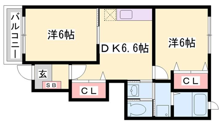 メゾンローレル 1階 2DK 賃貸物件詳細