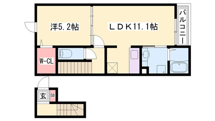 モンビーブルＡ 2階 1LDK 賃貸物件詳細