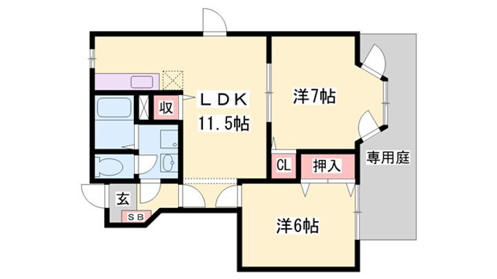 ピュールメゾン 1階 2LDK 賃貸物件詳細