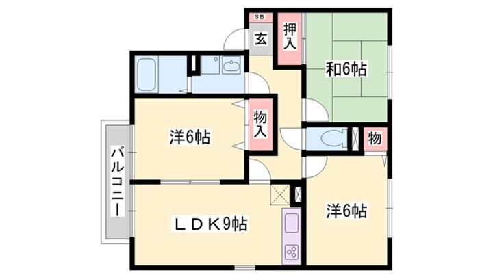 ヴィラウィッシュ 2階 3DK 賃貸物件詳細