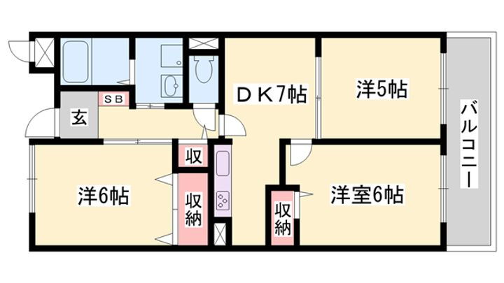シャルマン今宿 1階 3DK 賃貸物件詳細