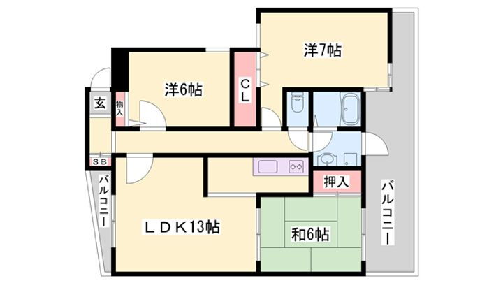 プランドール加古川 2階 3LDK 賃貸物件詳細