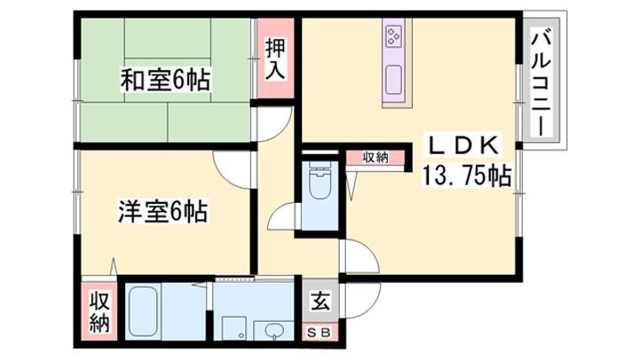 ルミエール御立Ｃ 1階 2LDK 賃貸物件詳細