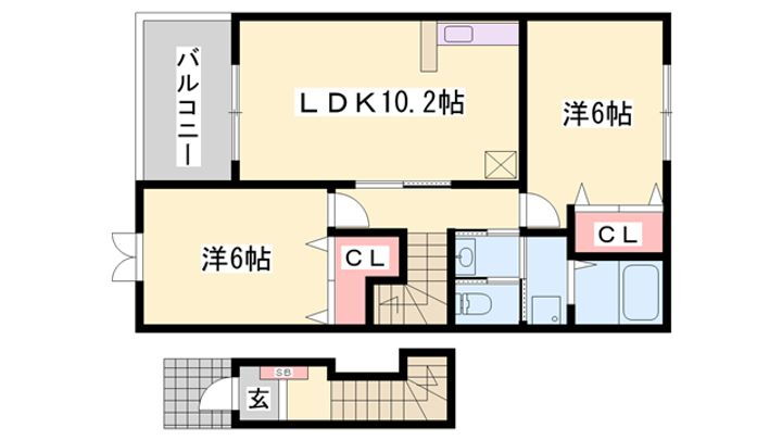 メゾンローレル 2階 2LDK 賃貸物件詳細