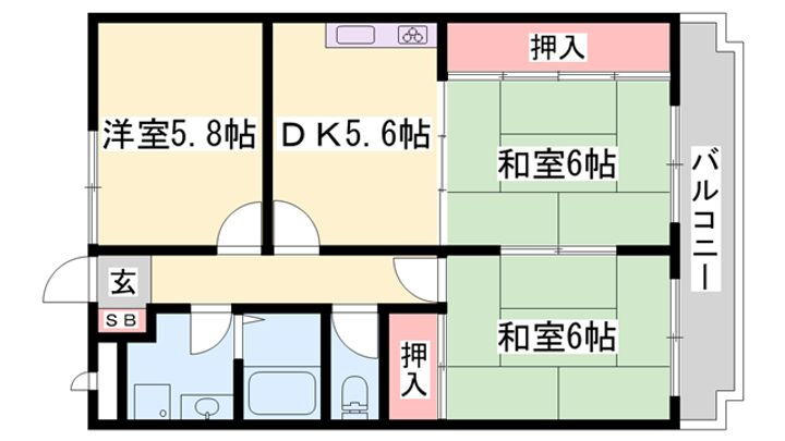 パインコート 4階 3DK 賃貸物件詳細