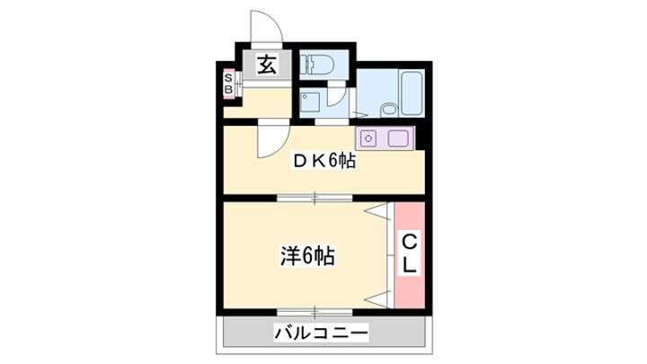 ファーストイン夢前川駅前 6階 1DK 賃貸物件詳細