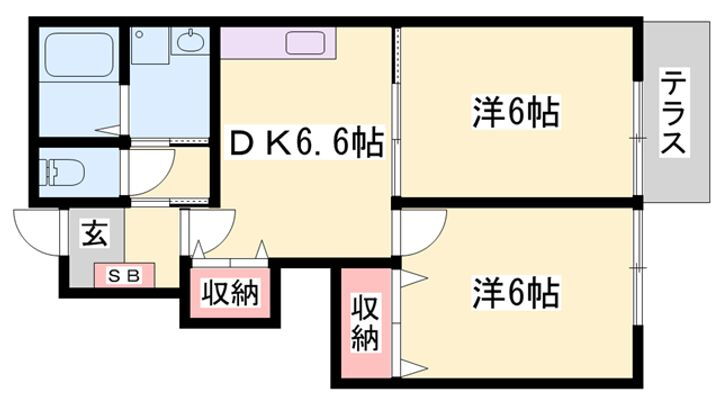 モン・シャトー 1階 2DK 賃貸物件詳細