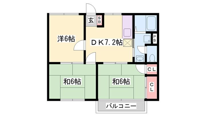 スカイコート２１ 2階 3DK 賃貸物件詳細