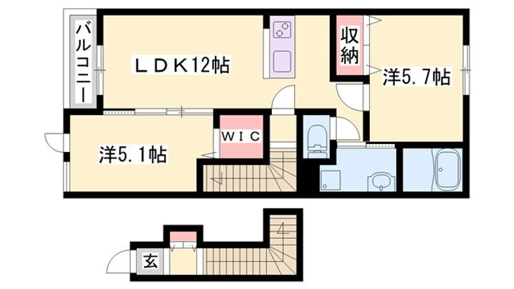 マグノリア 2階 1LDK 賃貸物件詳細