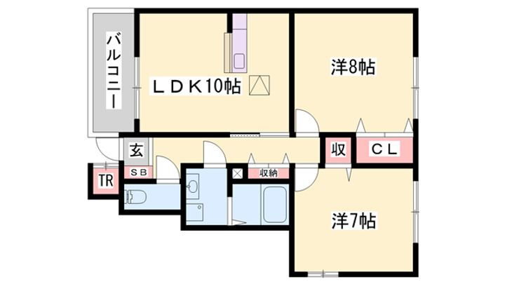 ゴールド・クレストⅠ 1階 2LDK 賃貸物件詳細