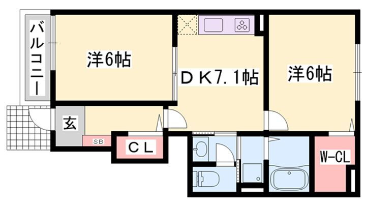 チェリー・ブロッサムⅢ 1階 2DK 賃貸物件詳細