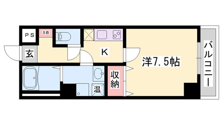 レジデンスＭ姫路 9階 1K 賃貸物件詳細