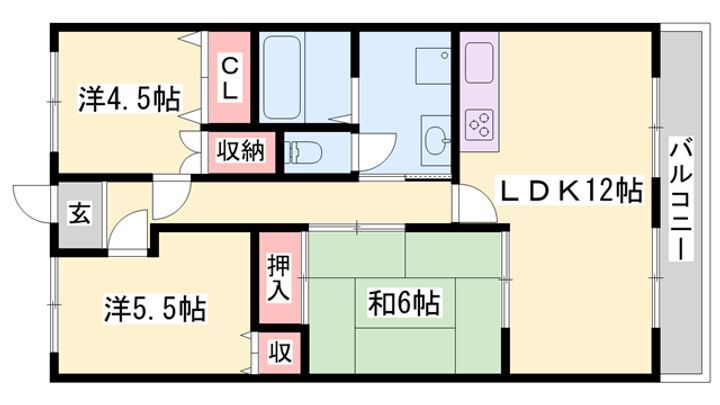 プラティーク英賀保 6階 3LDK 賃貸物件詳細
