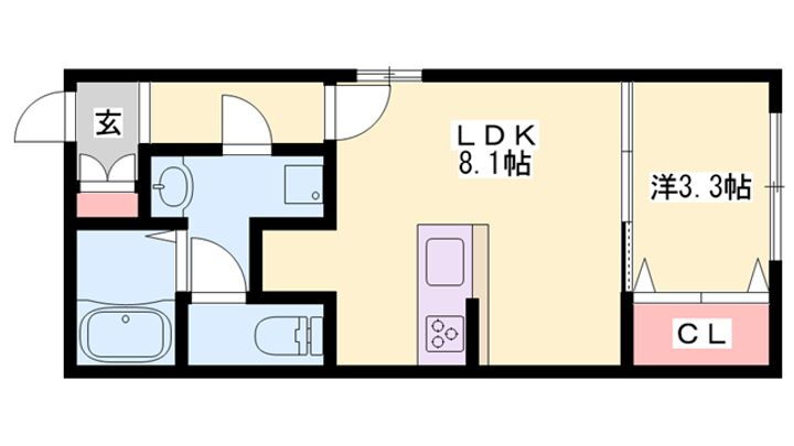 フォルモント飾磨 2階 1LDK 賃貸物件詳細