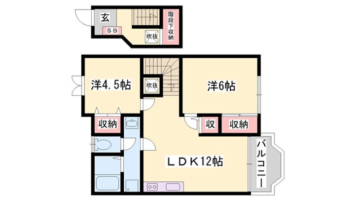 エレガント・中島 2階 2LDK 賃貸物件詳細