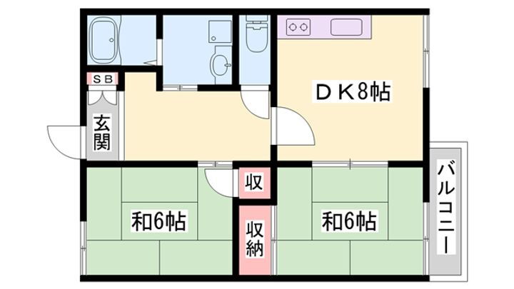 カーサＹＡＳＩＲＯ 2階 2DK 賃貸物件詳細