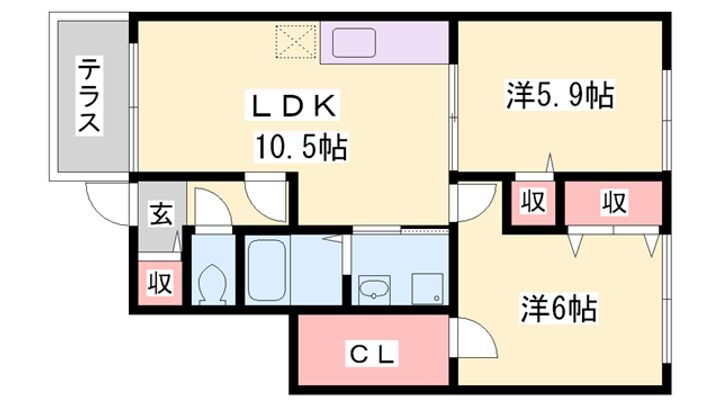 グリーンベルト 1階 2LDK 賃貸物件詳細