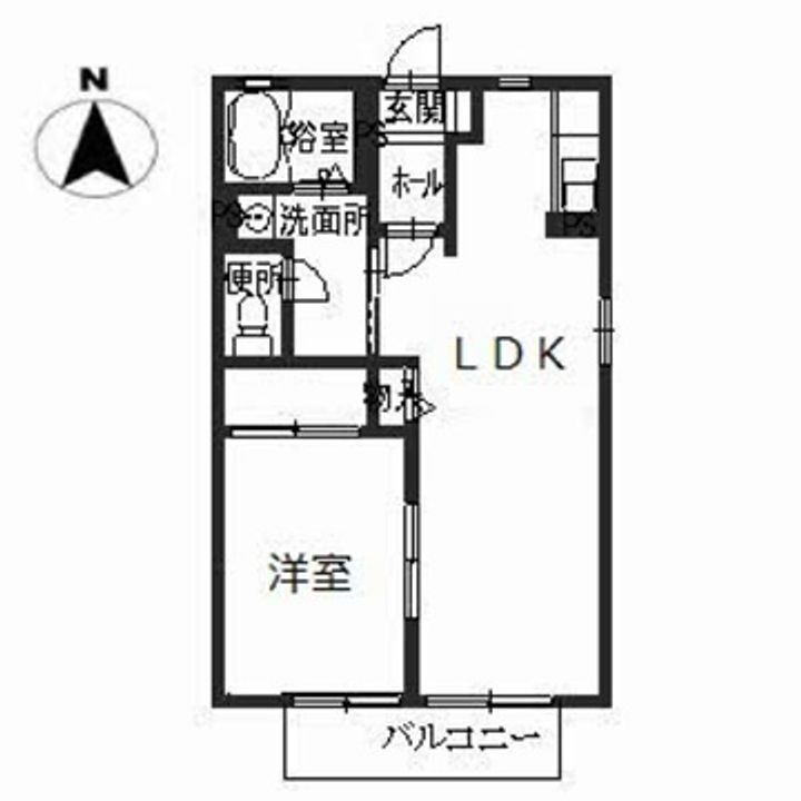 パル　はなみずき 2階 1LDK 賃貸物件詳細