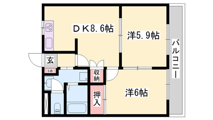 Ｓ・Ｊルミナス 1階 2LDK 賃貸物件詳細