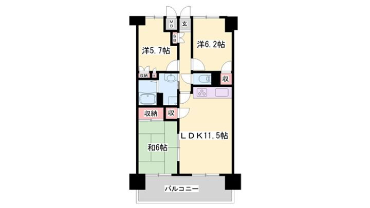 ファーレ姫路 5階 3LDK 賃貸物件詳細