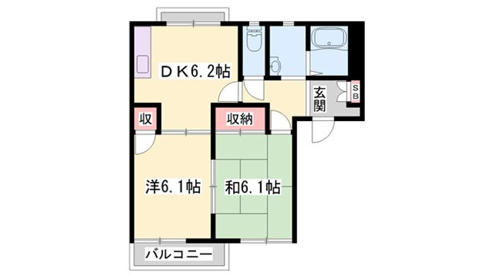 ハイツ上滝野 2階 2DK 賃貸物件詳細