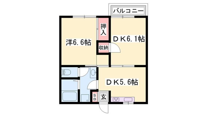 シャルマン１０１ 2階 2DK 賃貸物件詳細