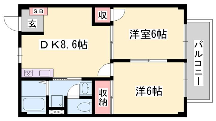 アネックス今在家 2階 2DK 賃貸物件詳細