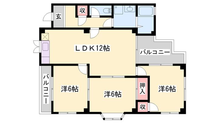 エナール北新在家 1階 3LDK 賃貸物件詳細