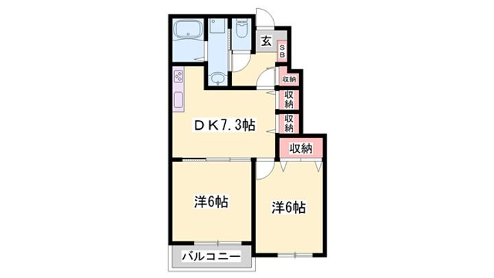 ロサ・パラーシオ 1階 2DK 賃貸物件詳細