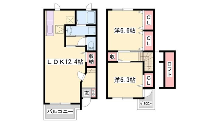 マリオンＢ 1階 2LDK 賃貸物件詳細