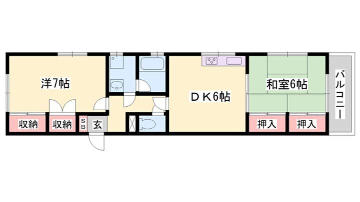 坂根ハイツ 2階 2DK 賃貸物件詳細