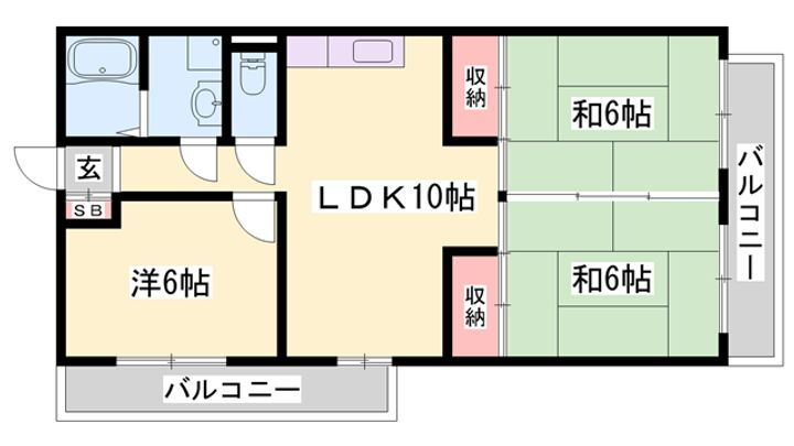 ニューハイツ新在家 4階 3LDK 賃貸物件詳細