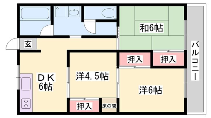 オリエンタルマンション 6階 3DK 賃貸物件詳細